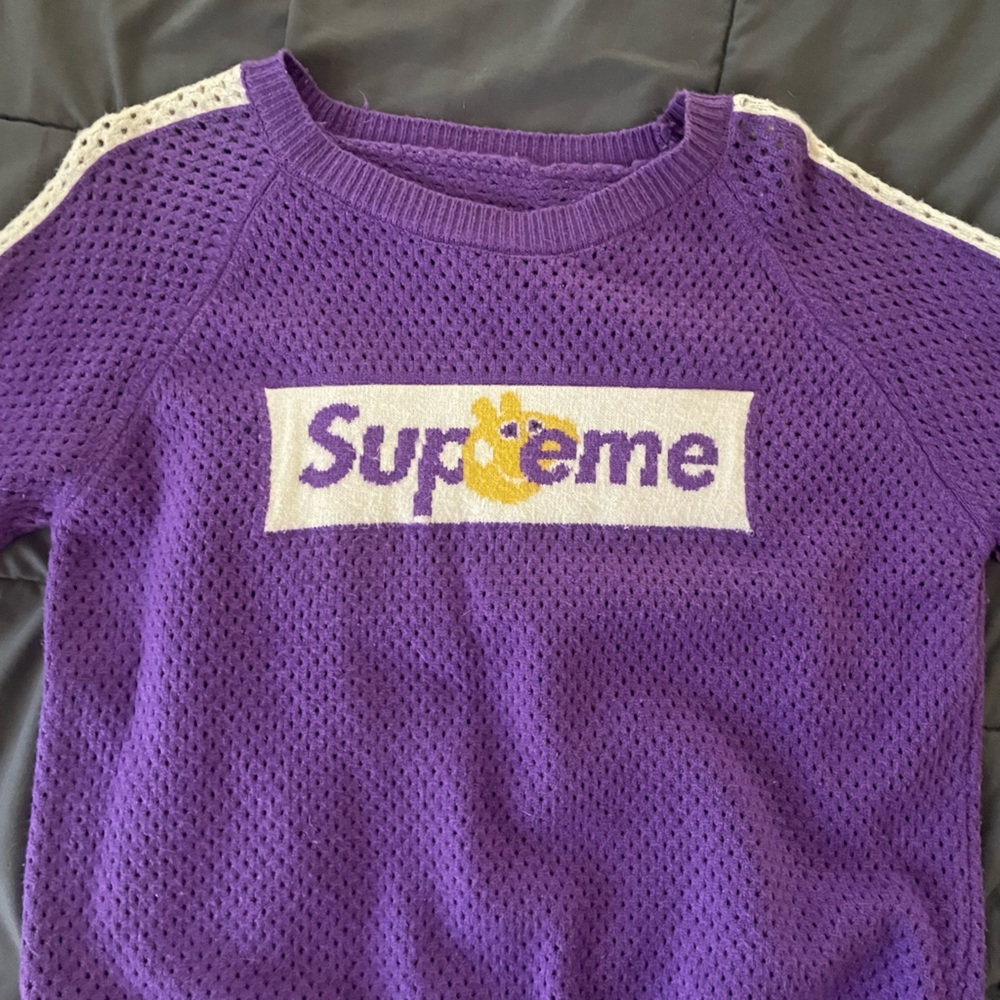 Supreme Mesh Sweater purple